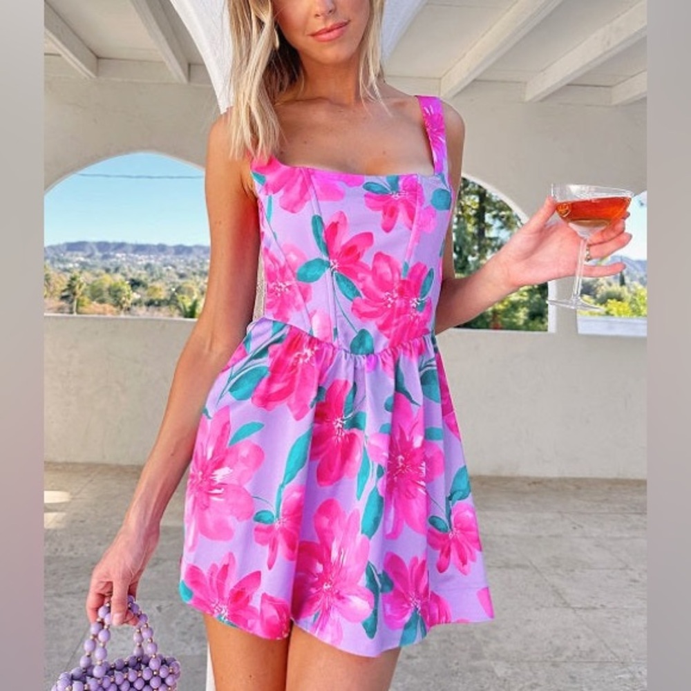 NWT XXL - Show Me Your MuMu Pink Floral Mini Dress